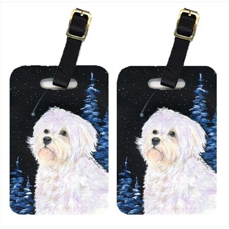 Carolines Treasures Carolines Treasures SS8461BT Starry Night Maltese Luggage Tags - Pair Of 2 SS8461BT